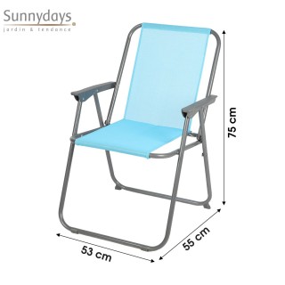 Chaise de camping pliable - Bleu turquoise