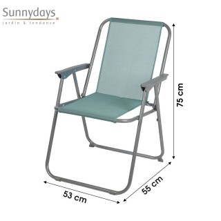 Chaise de camping pliable - Bleu gris
