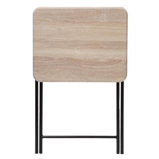 Table d'appoint pliante en bois et métal - L. 48 x H. 65 cm - Marron