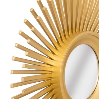 Lot de 3 miroirs Soleil - Diam. 25 cm - Doré