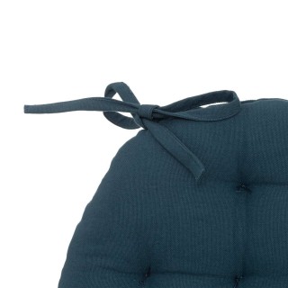 Galette de chaise ronde Alix - Diam. 38 cm - Bleu foncé