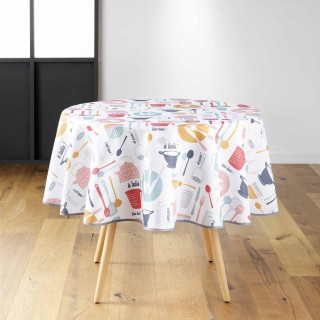 Nappe ronde antitache A table - Diam. 180 cm - Multicolore