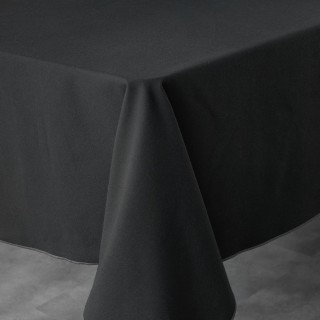 Nappe rectangulaire en coton recyclé Anaïs - 150 x 240 cm - Noir