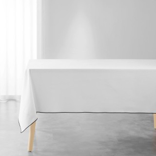 Nappe rectangulaire en coton recyclé Anaïs - 150 x 240 cm - Blanc