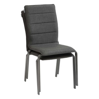 Chaise empilable Diese en aluminium et polytexaline - Anthracite et graphite