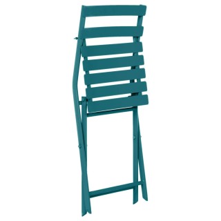 Lot de 2 chaises de jardin pliables en métal Greensboro - Bleu canard