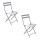 Lot de 2 chaises de jardin pliables en métal Greensboro - Quartz