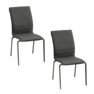 Lot de 2 chaises empilables Diese en aluminium et polytexaline - Anthracite et graphite