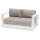 Canapé de jardin en aluminium Allure - 2 places - Gris minéral et Blanc