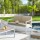 Canapé de jardin en aluminium Pavane - 2 places - Taupe et Blanc