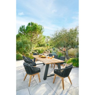 Table de jardin Iruya en teck et aluminium - 8 Places