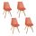 Lot de 4 Chaises design scandinave Baya - Terracotta