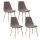 Lot de 4 - Chaise design scandinave Roka - Gris foncé