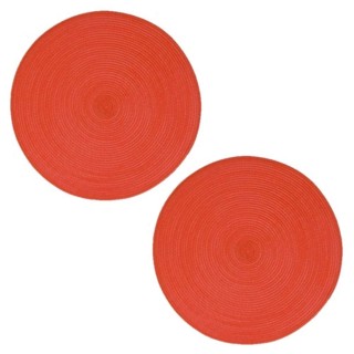 Lot de 2 sets de table Tressés Ronds - Diam. 38 cm - Rouge