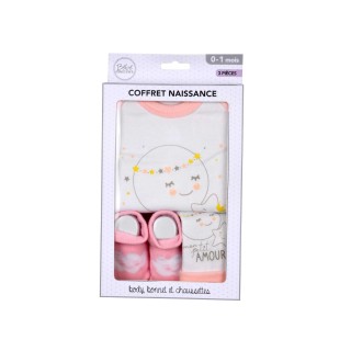 Coffret de naissance avec body, bonnet et chaussettes 0-1 mois - Lune