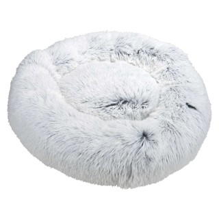 Coussin doux et rond Snow pour chien et chat - Blanc chiné - Diam 95 cm