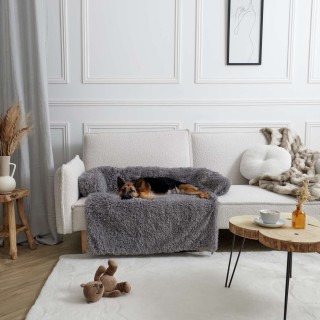 Plaid couverture de canapé pour chien et chat - Gris