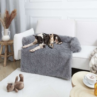 Plaid couverture de canapé pour chien et chat - Gris