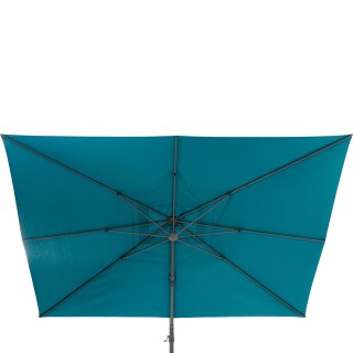 Parasol déporté rectangulaire Melhia - L. 400 x l. 300 cm - Bleu Canard