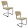 2 Chaises cantilevers design velours Keen - Beige