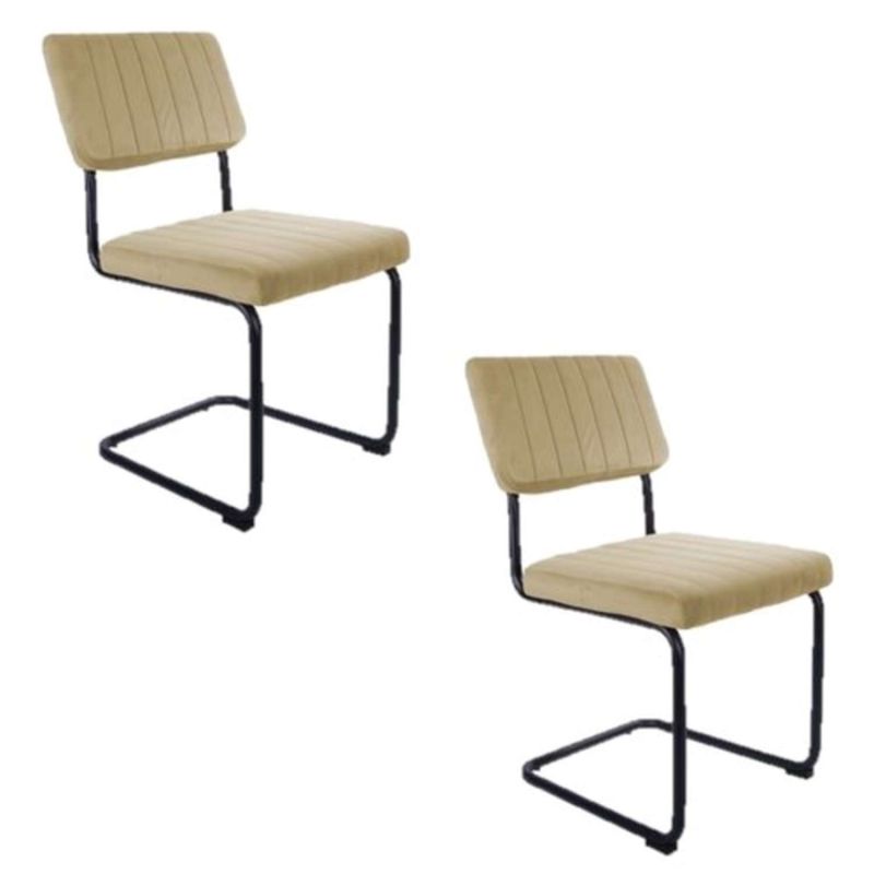 2 Chaises cantilevers design velours Keen - Beige