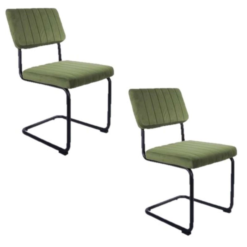 2 Chaises cantilevers design velours Keen - Vert