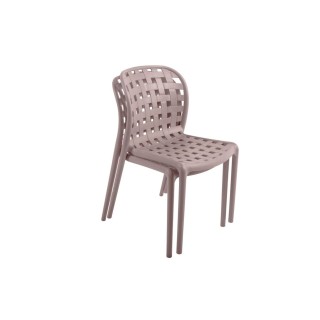 Lot de 4 chaises de jardin en polypropylène Sienne - Gris