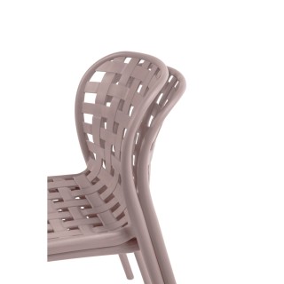 Lot de 4 chaises de jardin en polypropylène Sienne - Gris