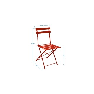 Lot de 4 chaises de jardin pliables en métal Palma - Orange