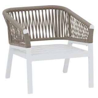 Fauteuil de jardin en aluminium Oriengo - Taupe et Blanc