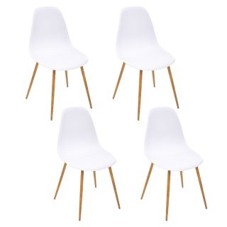 Lot de 4 Chaises design scandinave Taho - Blanc