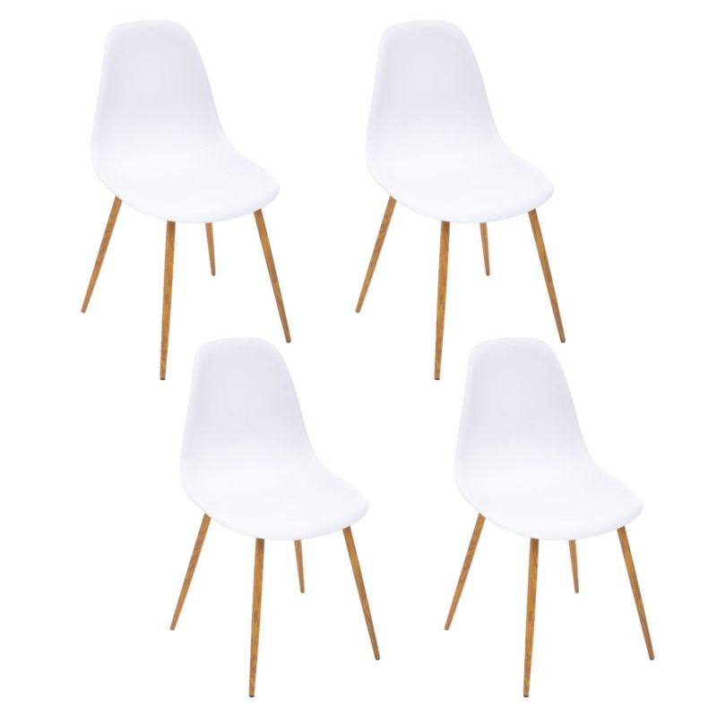 Lot de 4 Chaises design scandinave Taho - Blanc