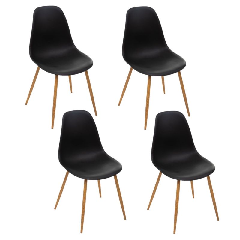 Lot de 4 Chaises design scandinave Taho - Noir