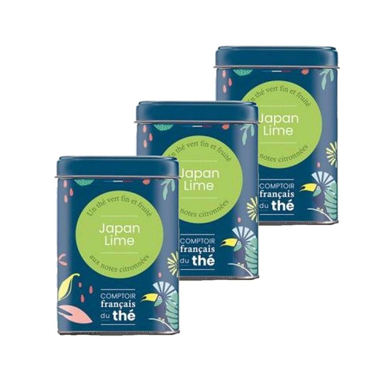 Lot 3x Thé vert Japan Lime - Boîte 80g