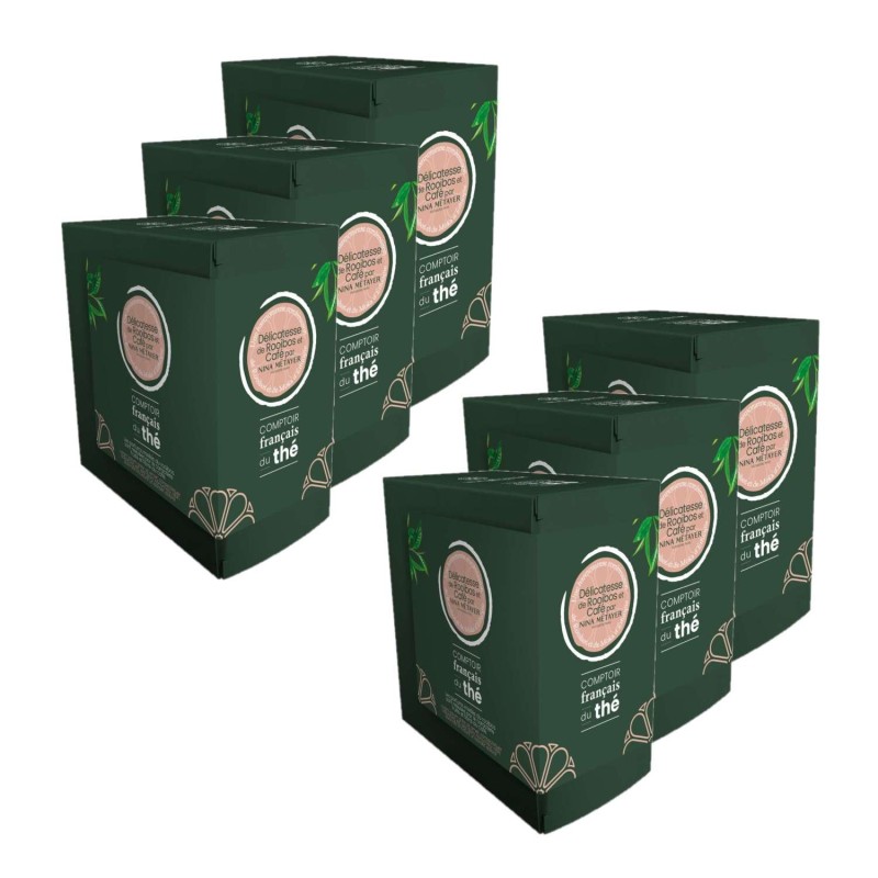 Lot 6x Délicatesse de Rooibos & café par Nina Métayer - 20 sachets - Boîte 40g