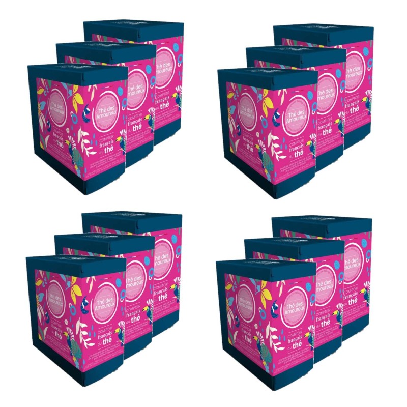 Lot 12x Thé des Amoureux - 20 sachets - Boîte 40g