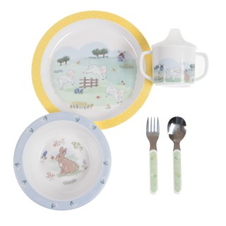 Valisette coffret set repas 5 pièces Campagne