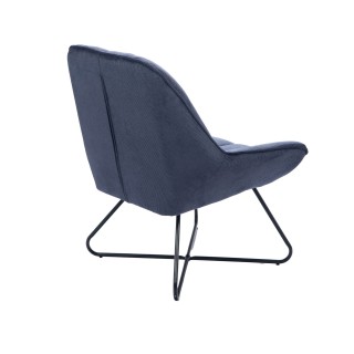 Fauteuil tissu et métal Louis - Bleu