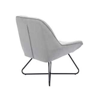 Fauteuil tissu et métal Louis - Beige