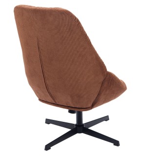 Fauteuil tissu et métal Ernest - Marron