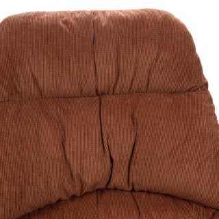 Fauteuil tissu et métal Ernest - Marron