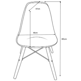 Lot de 4 chaises Diane avec coussin d'assise - Vert