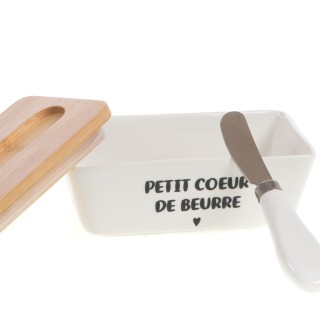 Beurrier avec couteau "Petit cœur de beurre"