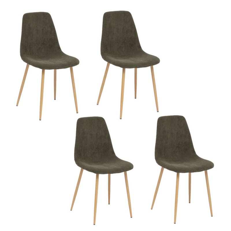 Lot de 4 chaises Loka en tissu - Kaki