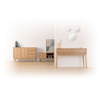 Console 2 tiroirs Liam en bois - Marron