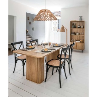 Table à manger Colva pour 6 personnes en bois - Marron