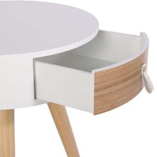 Lot de 2 tables de chevet scandinaves Nora - Diam. 35 x H. 45 cm - Blanc