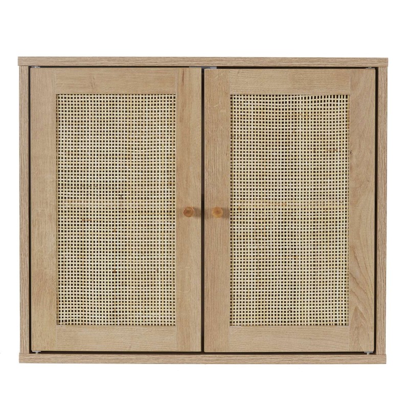 Armoire murale 2 portes Bali en cannage - Marron