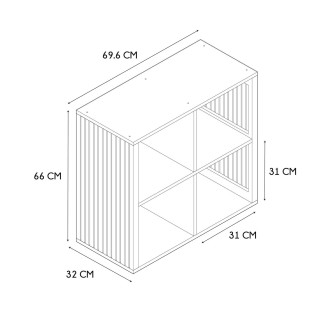 Etagère de rangement 4 cases Saulk - Marron