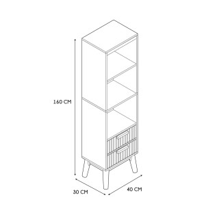 Colonne de rangement Saulk en bois - Marron